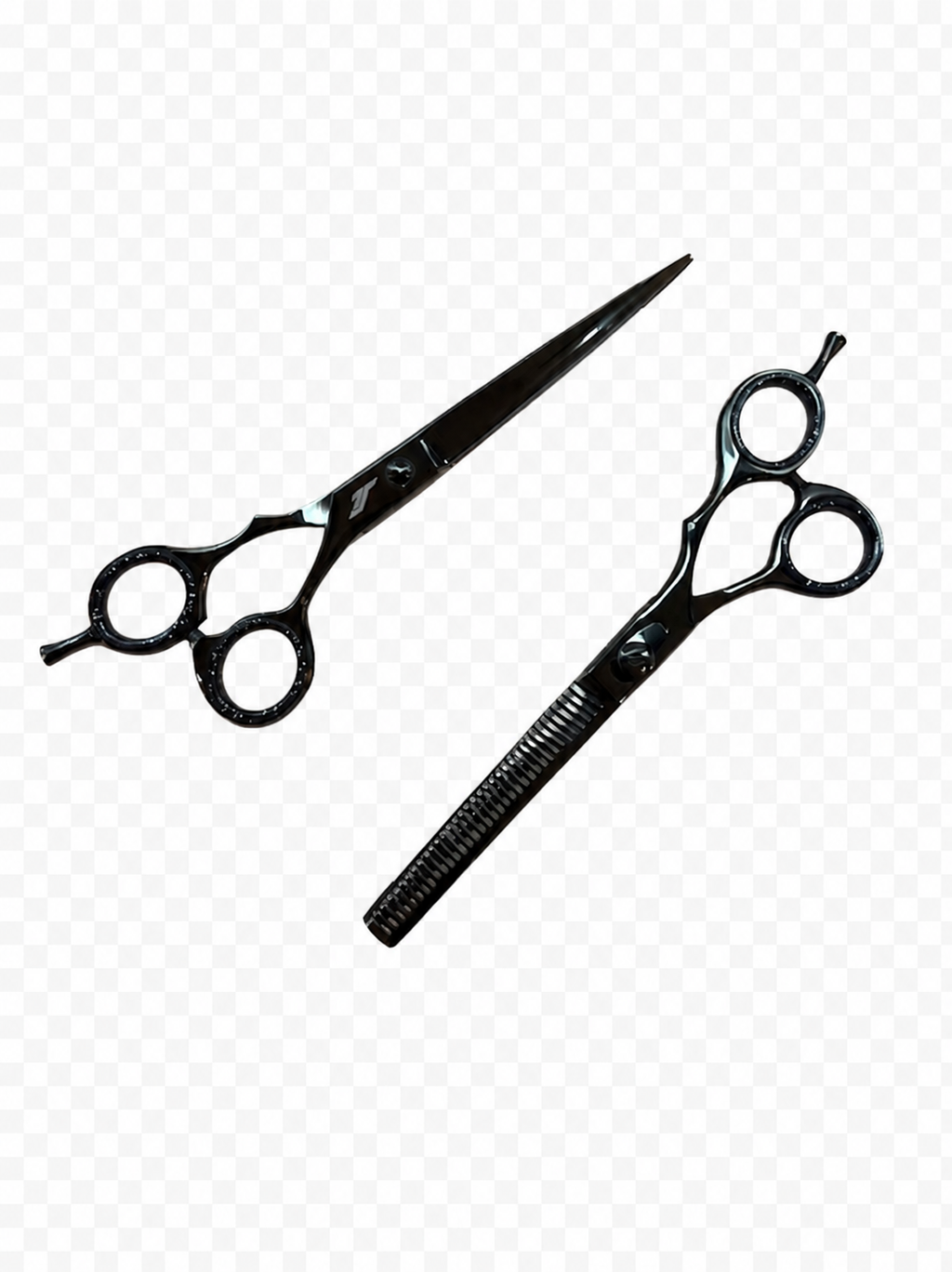7-Inch Professional Black Line Hair Scissors and Texturizer Set – R ...