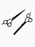 7-Inch Professional Black Line Hair Scissors and Texturizer Set