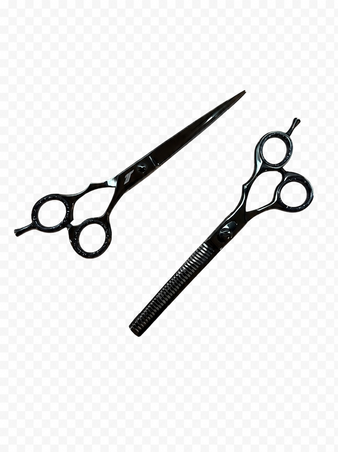 7-Inch Professional Black Line Hair Scissors and Texturizer Set