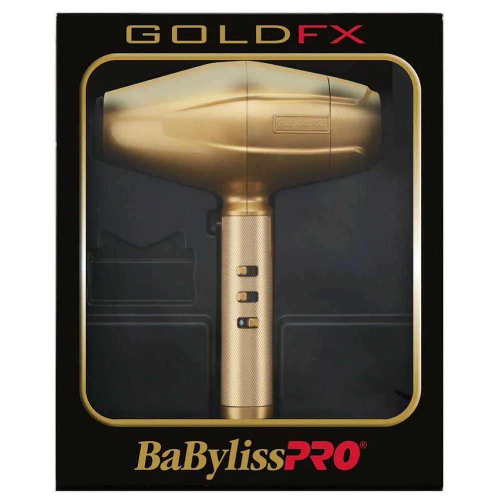 BaBylissPRO GOLDFX High-Performance Turbo Dryer, model FXBDG1, in gold